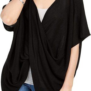 Save the Ocean Recycled Knit Twist Poncho Black One Size